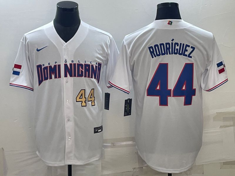 Men 2023 World Cub #44 Rodricuez White Nike MLB Jersey3